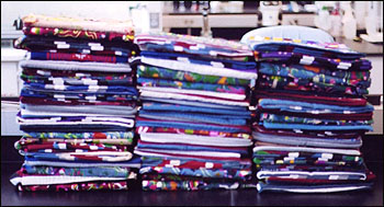 image of 61 small blankets containing suspected opium