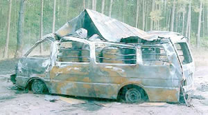 photo-burned out van