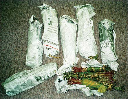 Khat Rolled in Newspaper for Transport